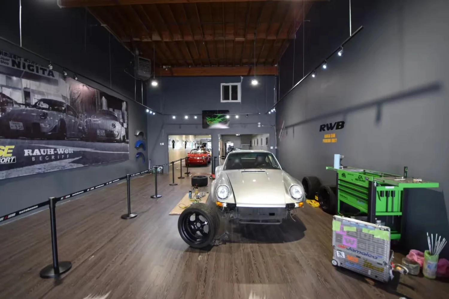 RWB build in the Muse showroom