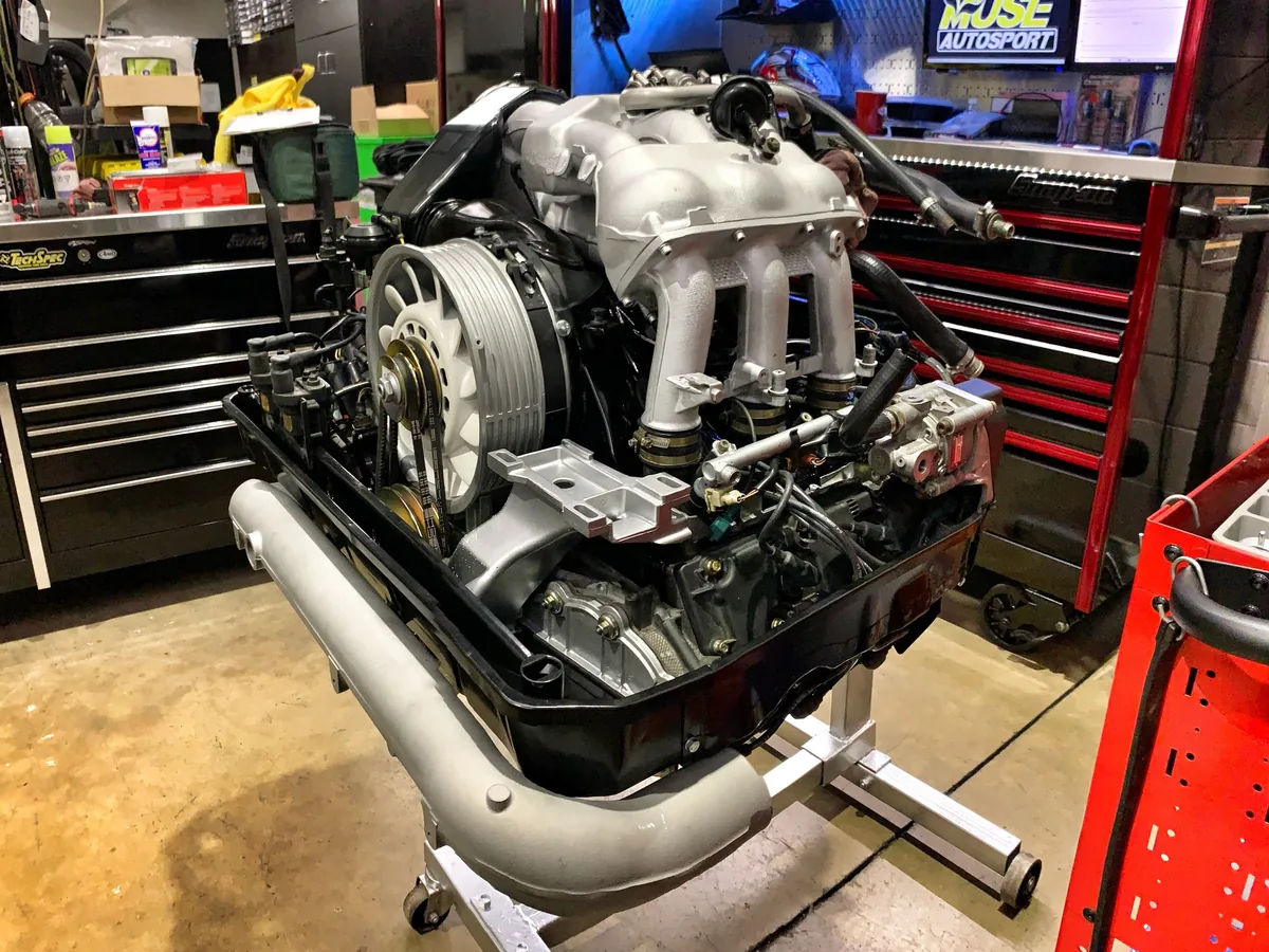 Porsche engine on the stand