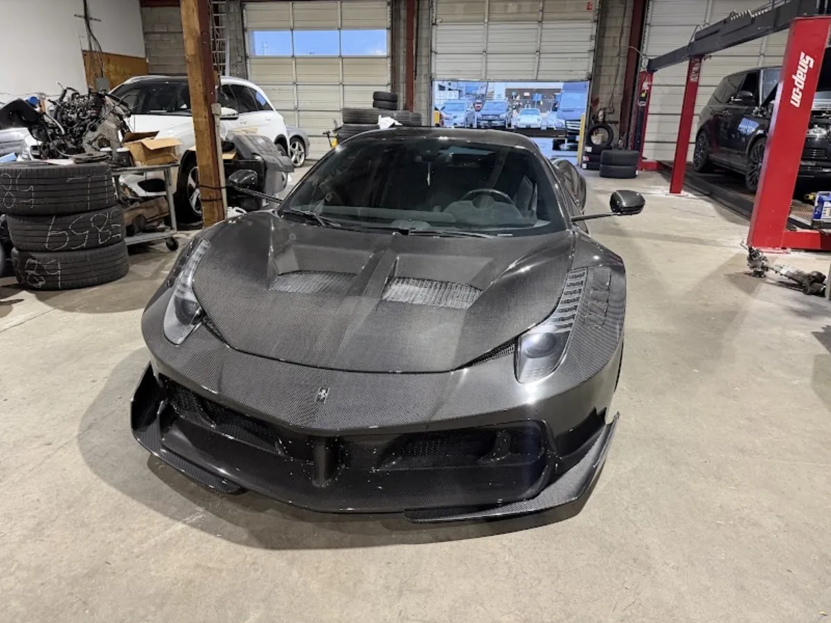 Carbon-body Ferrari in the shop